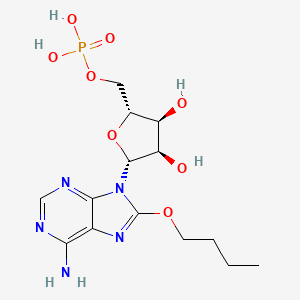 ((2R,3S,4R,5R)-5-(6-Amino-8-butoxy-9H-purin-9-yl)-3,4-dihydroxytetrahydrofuran-2-yl)methyl dihydrogen phosphate - 344402-41-1