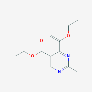 5-Pyrimidinecarboxylic acid, 4-(1-ethoxyethenyl)-2-methyl-, ethyl ester - 62328-16-9