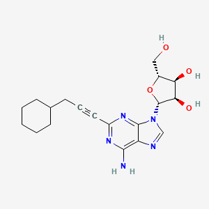 (2R,3R,4S,5R)-2-(6-Amino-2-(3-cyclohexylprop-1-yn-1-yl)-9H-purin-9-yl)-5-(hydroxymethyl)tetrahydrofuran-3,4-diol - 
