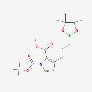 1-(tert-Butyl) 2-methyl 3-(3-(4,4,5,5-tetramethyl-1,3,2-dioxaborolan-2-yl)propyl)-1H-pyrrole-1,2-dicarboxylate - 