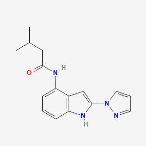 3-Methyl-N-[2-(1H-pyrazol-1-yl)-1H-indol-4-yl]butanamide - 827318-40-1
