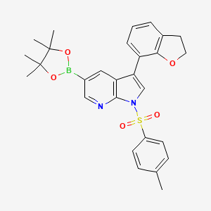 1H-Pyrrolo[2,3-b]pyridine, 3-(2,3-dihydro-7-benzofuranyl)-1-[(4-methylphenyl)sulfonyl]-5-(4,4,5,5-tetramethyl-1,3,2-dioxaborolan-2-yl)- - 875639-25-1