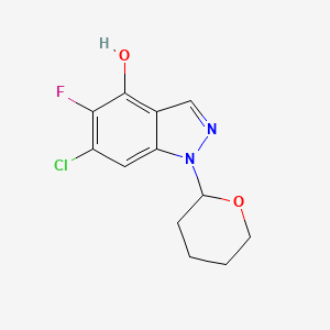 6-Chloro-5-fluoro-1-(tetrahydro-2H-pyran-2-yl)-1H-indazol-4-ol - 