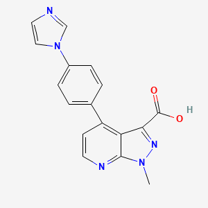 4-(4-(1H-Imidazol-1-yl)phenyl)-1-methyl-1H-pyrazolo[3,4-b]pyridine-3-carboxylic acid - 1354706-33-4