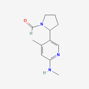 2-(4-Methyl-6-(methylamino)pyridin-3-yl)pyrrolidine-1-carbaldehyde - 