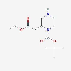 tert-Butyl2-(2-ethoxy-2-oxoethyl)piperazine-1-carboxylate - 