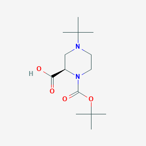 (2R)-4-tert-butyl-1-[(2-methylpropan-2-yl)oxycarbonyl]piperazine-2-carboxylic acid - 