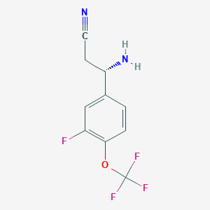 (3S)-3-Amino-3-[3-fluoro-4-(trifluoromethoxy)phenyl]propanenitrile - 