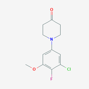 1-(3-Chloro-4-fluoro-5-methoxyphenyl)piperidin-4-one - 