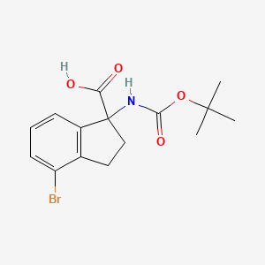 4-Bromo-1-((tert-butoxycarbonyl)amino)-2,3-dihydro-1H-indene-1-carboxylic acid - 2089650-09-7