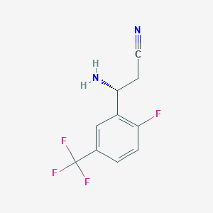 (3R)-3-Amino-3-[2-fluoro-5-(trifluoromethyl)phenyl]propanenitrile - 