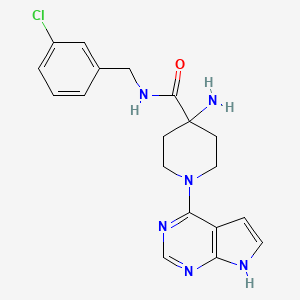 4-Piperidinecarboxamide, 4-amino-n-[(3-chlorophenyl)methyl]-1-(7h-pyrrolo[2,3-d]pyrimidin-4-yl)- - 