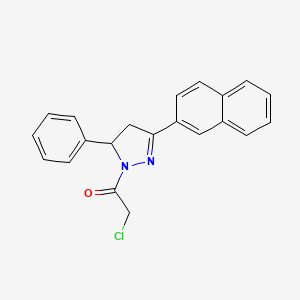 2-Chloro-1-(3-naphthalen-2-yl-5-phenyl-4,5-dihydro-pyrazol-1-yl)-ethanone - 380196-86-1