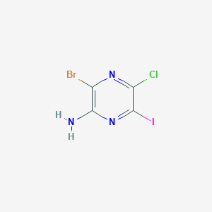 3-Bromo-5-chloro-6-iodopyrazin-2-amine - 