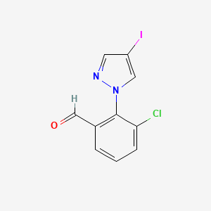 3-Chloro-2-(4-iodo-1H-pyrazol-1-yl)benzaldehyde - 