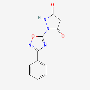 1-(3-Phenyl-1,2,4-oxadiazol-5-yl)pyrazolidine-3,5-dione - 143995-04-4