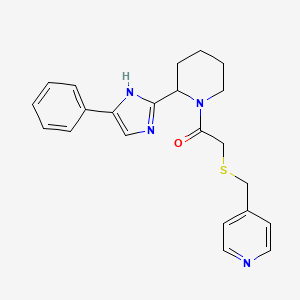 1-(2-(4-Phenyl-1H-imidazol-2-yl)piperidin-1-yl)-2-((pyridin-4-ylmethyl)thio)ethanone - 
