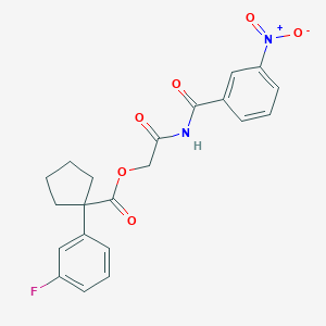 2-(3-Nitrobenzamido)-2-oxoethyl 1-(3-fluorophenyl)cyclopentane-1-carboxylate - 