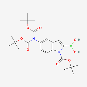 1H-Indole-1-carboxylic acid, 5-[bis[(1,1-dimethylethoxy)carbonyl]amino]-2-borono-, 1-(1,1-dimethylethyl) ester (9CI) - 