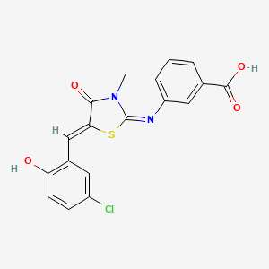 3-{[(2E,5Z)-5-(5-chloro-2-hydroxybenzylidene)-3-methyl-4-oxo-1,3-thiazolidin-2-ylidene]amino}benzoic acid - 