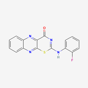 4H-1,3-Thiazino(5,6-b)quinoxalin-4-one, 2-((2-fluorophenyl)amino)- - 154371-20-7