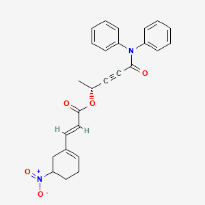 [(2R)-5-oxo-5-(N-phenylanilino)pent-3-yn-2-yl] (E)-3-(5-nitrocyclohexen-1-yl)prop-2-enoate - 