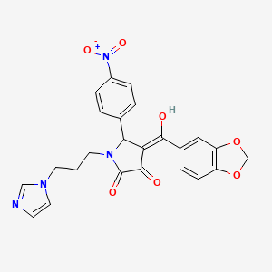1-(3-(1H-Imidazol-1-yl)propyl)-4-(benzo[d][1,3]dioxole-5-carbonyl)-3-hydroxy-5-(4-nitrophenyl)-1H-pyrrol-2(5H)-one - 