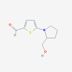 5-[2-(Hydroxymethyl)pyrrolidin-1-yl]thiophene-2-carbaldehyde - 