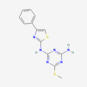 6-(Methylsulfanyl)-N~2~-(4-phenyl-1,3-thiazol-2-yl)-1,3,5-triazine-2,4-diamine - 88067-14-5