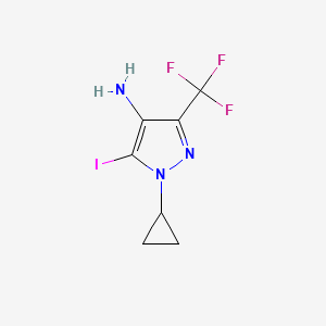 1-Cyclopropyl-5-iodo-3-(trifluoromethyl)-1H-pyrazol-4-amine - 