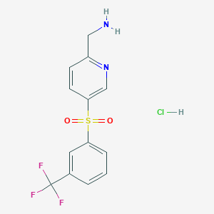 (5-((3-(Trifluoromethyl)phenyl)sulfonyl)pyridin-2-yl)methanamine hydrochloride - 