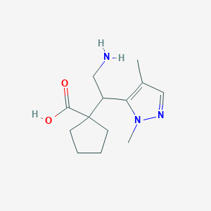 1-[2-Amino-1-(1,4-dimethyl-1H-pyrazol-5-yl)ethyl]cyclopentane-1-carboxylic acid - 