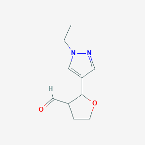 2-(1-Ethyl-1H-pyrazol-4-yl)oxolane-3-carbaldehyde - 