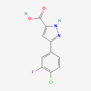5-(4-Chloro-3-fluorophenyl)-1H-pyrazole-3-carboxylic acid - 
