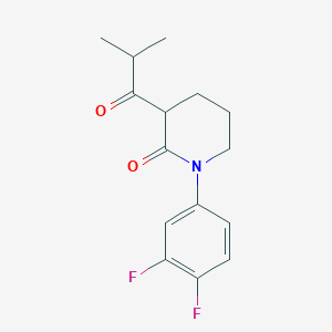 1-(3,4-Difluorophenyl)-3-(2-methylpropanoyl)piperidin-2-one - 