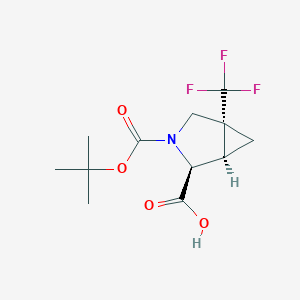 (1R,2S,5R)-3-(tert-butoxycarbonyl)-5-(trifluoromethyl)-3-azabicyclo[3.1.0]hexane-2-carboxylic acid - 1283107-67-4