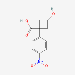 (1S,3s)-3-hydroxy-1-(4-nitrophenyl)cyclobutane-1-carboxylic acid - 