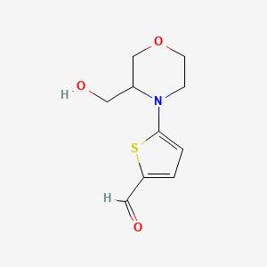 5-[3-(Hydroxymethyl)morpholin-4-yl]thiophene-2-carbaldehyde - 