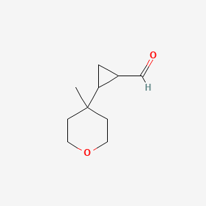 2-(4-Methyloxan-4-yl)cyclopropane-1-carbaldehyde - 