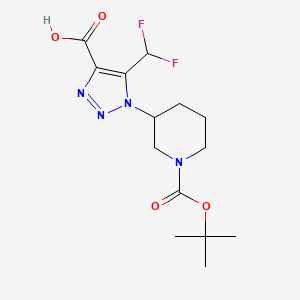 1-{1-[(tert-butoxy)carbonyl]piperidin-3-yl}-5-(difluoromethyl)-1H-1,2,3-triazole-4-carboxylic acid - 