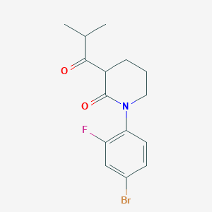1-(4-Bromo-2-fluorophenyl)-3-(2-methylpropanoyl)piperidin-2-one - 