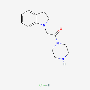 2-(2,3-dihydro-1H-indol-1-yl)-1-(piperazin-1-yl)ethan-1-one hydrochloride - 1193390-43-0