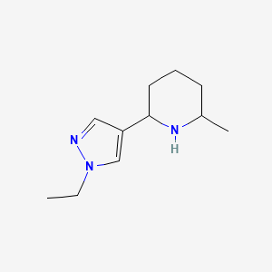 2-(1-Ethyl-1H-pyrazol-4-yl)-6-methylpiperidine - 