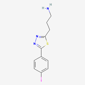 3-[5-(4-Iodophenyl)-1,3,4-thiadiazol-2-yl]propan-1-amine - 