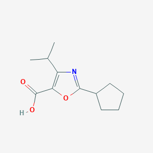 2-Cyclopentyl-4-(propan-2-yl)-1,3-oxazole-5-carboxylic acid - 