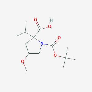 1-[(tert-Butoxy)carbonyl]-4-methoxy-2-(propan-2-yl)pyrrolidine-2-carboxylic acid - 