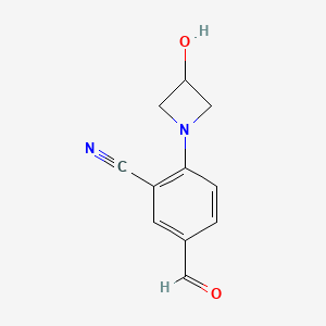 5-Formyl-2-(3-hydroxyazetidin-1-yl)benzonitrile - 