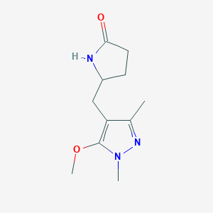 5-[(5-Methoxy-1,3-dimethyl-1H-pyrazol-4-yl)methyl]pyrrolidin-2-one - 