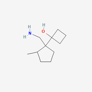 1-[1-(Aminomethyl)-2-methylcyclopentyl]cyclobutan-1-ol - 