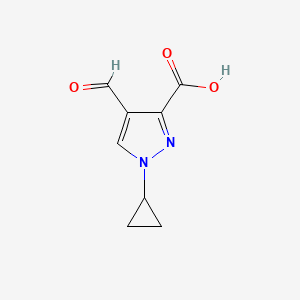 1-Cyclopropyl-4-formyl-1H-pyrazole-3-carboxylic acid - 